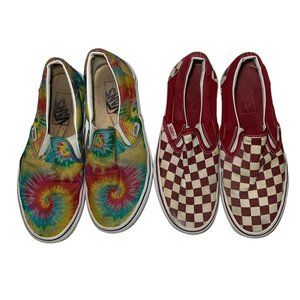 Vans Slip On Tye Dye And Checkerboard